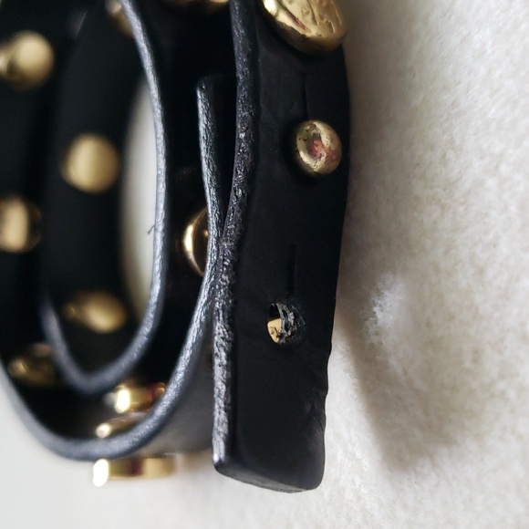 Tory Burch leather logo stud double wrap bracelet LIKE NEW - Picture 4 of 8